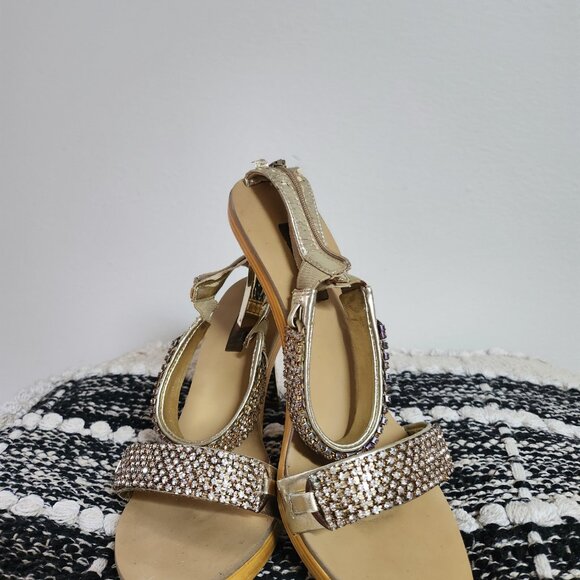 Metallic Rhinestone Dress Sandal - Picture 2 of 5